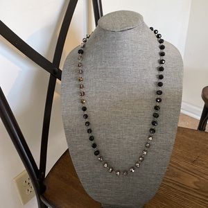 Sparkling Black Grey Beaded Necklace
